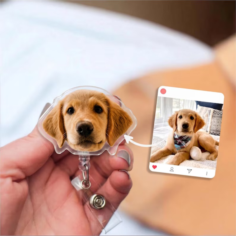 Pet Portrait Custom - Personalizowany identyfikator ze zdjęciem zwierzaka, spersonalizowany