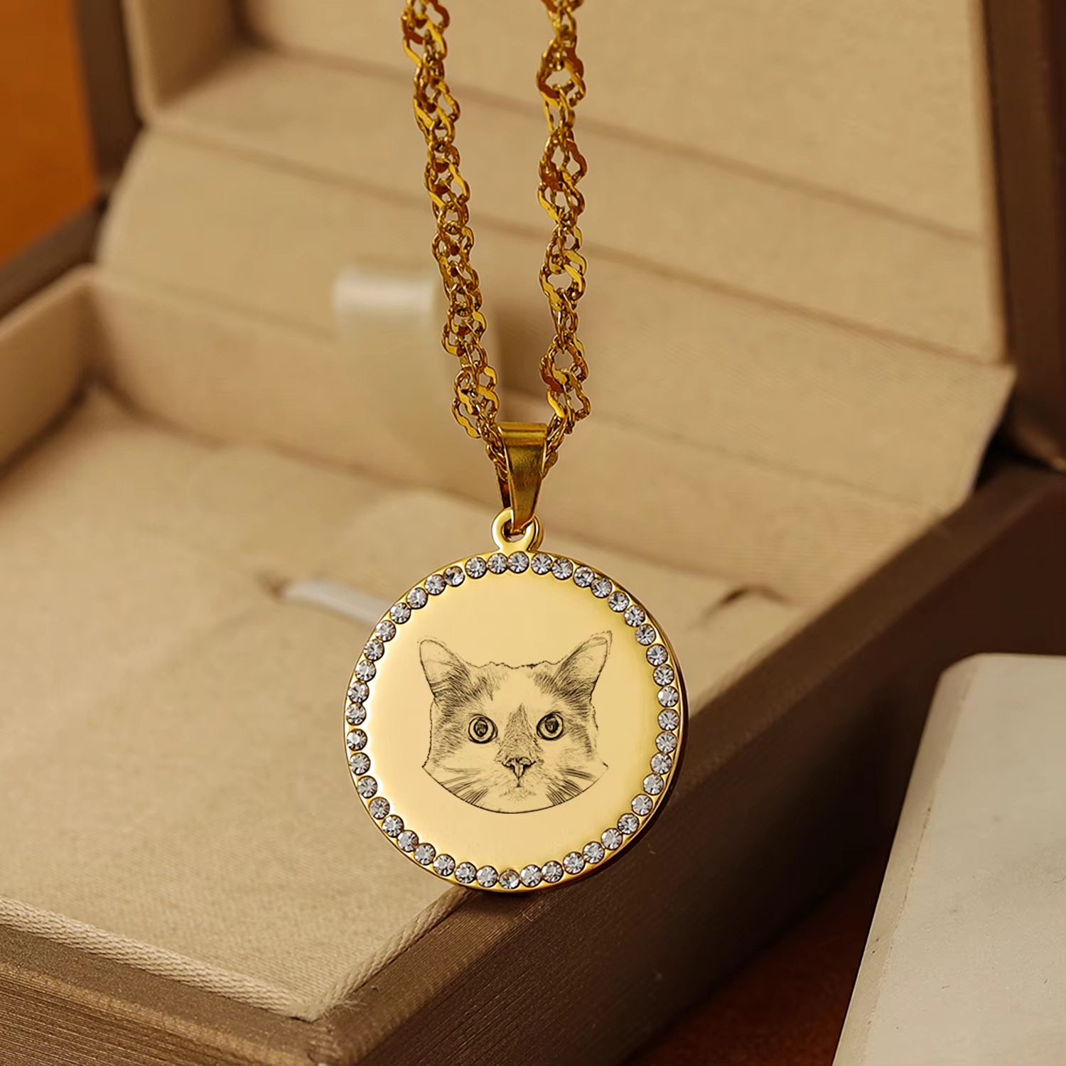 Naszyjnik z okrągłą zawieszką  – Pet Portrait Custom recenzja i cena