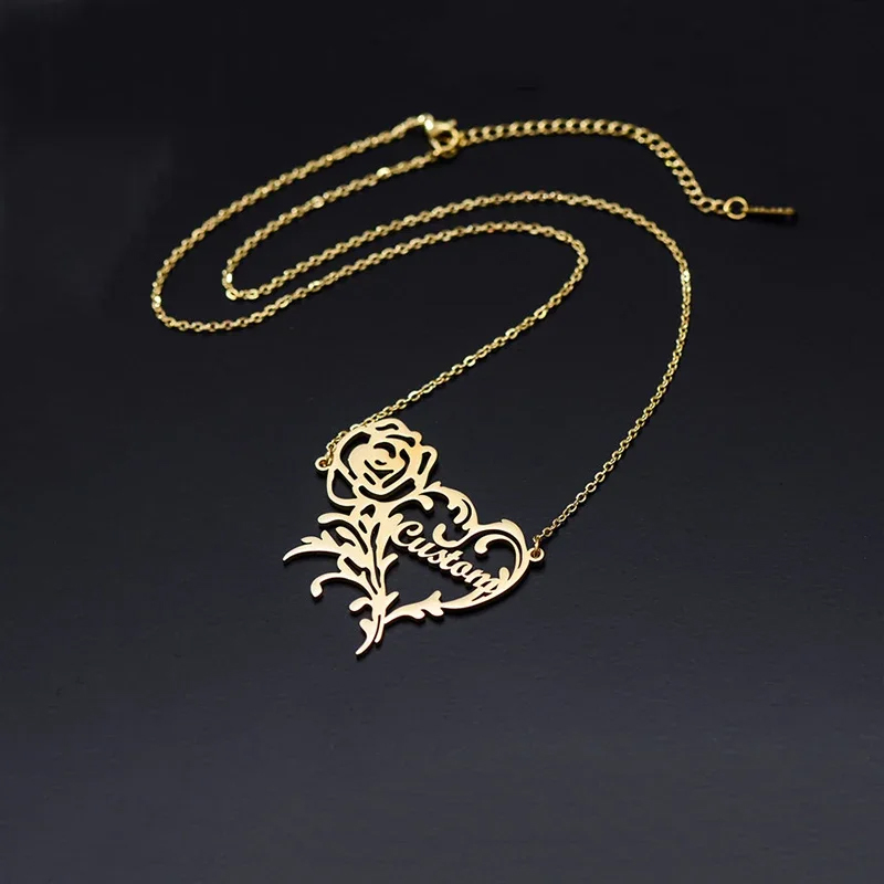 Nazwa własna różowe serce nasz – Birth Flower Necklace recenzja i cena