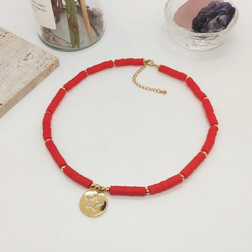 KKBEAD Cyrkonia Gwiazda Czerwo – Birth Flower Necklace recenzja i cena